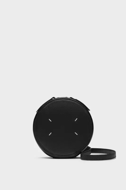 Maison Margiela Black Leather Mini Round Bag Black online