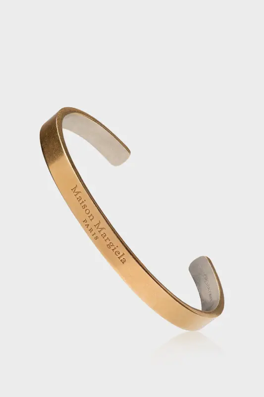 Maison Margiela Logo Medium-Width Cuff Bracelet Yellow Maison Margiela Logo Medium-Width Cuff Bracelet Yellow online