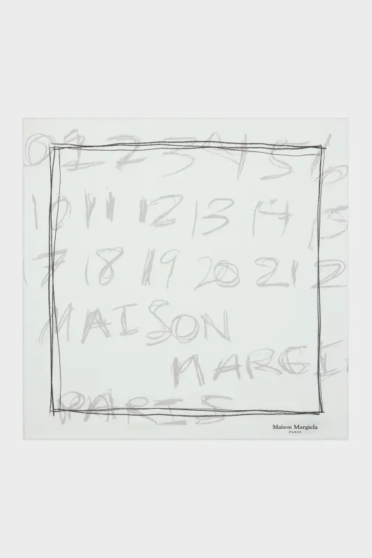 Maison Margiela Scribbled Numerical silk foulard Light Blue Maison Margiela Scribbled Numerical silk foulard Light Blue online