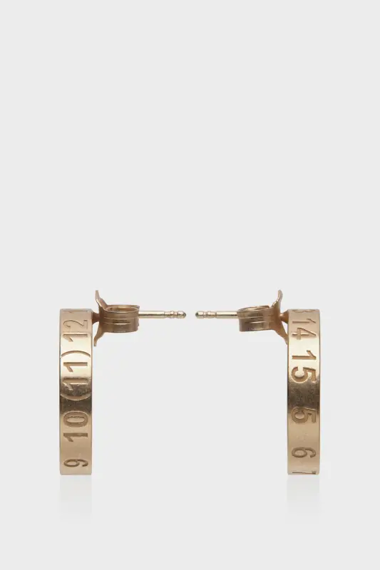 Maison Margiela Silver Hoop Earrings Thick - Numerical Yellow Gold Plating Burattato Maison Margiela Silver Hoop Earrings Thick – Numerical Yellow Gold Plating Burattato online
