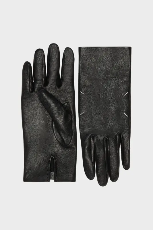 Maison Margiela Womens Black Leather Gloves Black Maison Margiela Womens Black Leather Gloves Black online