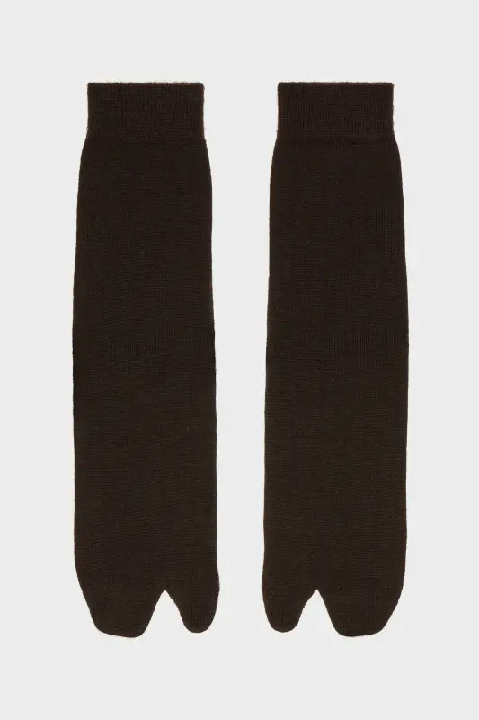 Maison Margiela Womens Brown Wool Tabi Socks Tapenade online