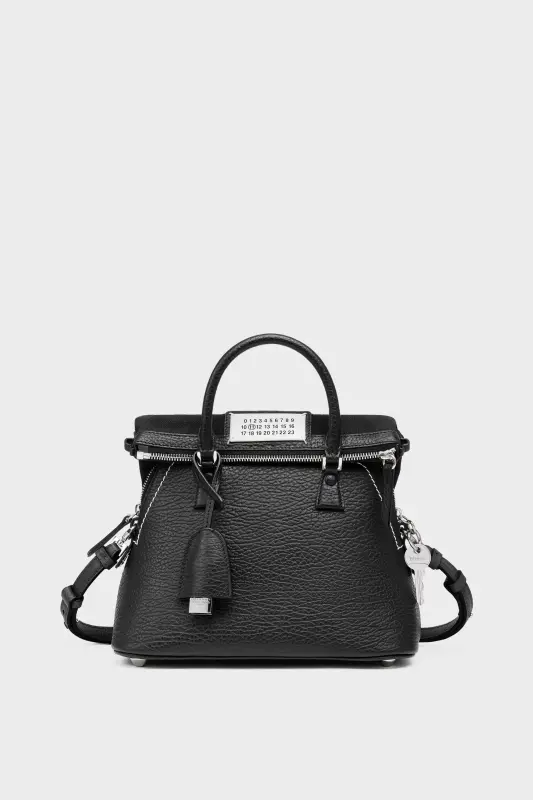 Maison Margiela Black Grainy Leather Mini 5AC Bag Black online