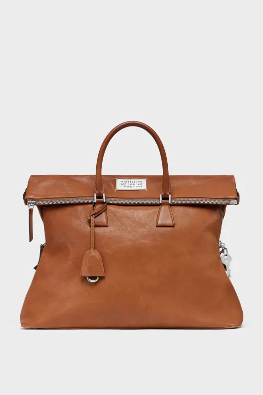 Maison Margiela Brown Leather 5AC Crossbody Bag Loved To Death XL Cognac online