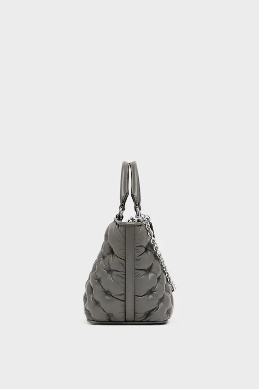 Maison Margiela Gray Leather Glam Slam Embroidery Tote Bag Mini Pebble grey online
