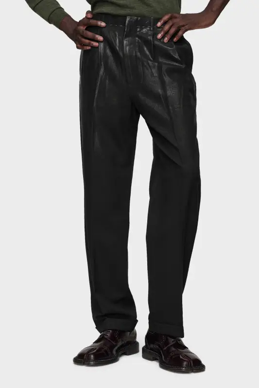 Maison Margiela Foiled wool trousers Black online