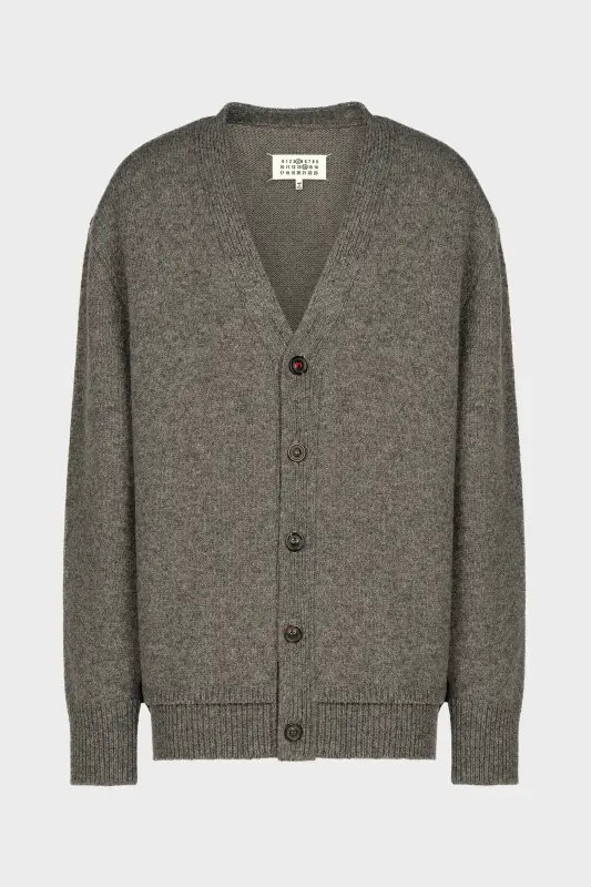 Maison Margiela Grey Oversized V-neck Cardigan Grey online