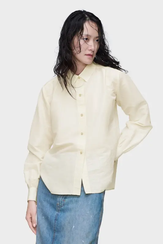 Maison Margiela Tie-waist silk cotton shirt Cream online