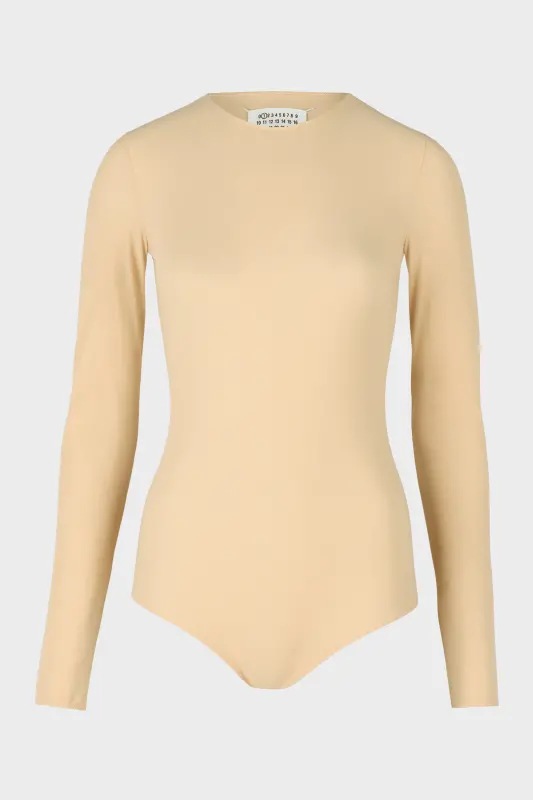 Maison Margiela Womens Brown Jersey Bodysuit Skin online