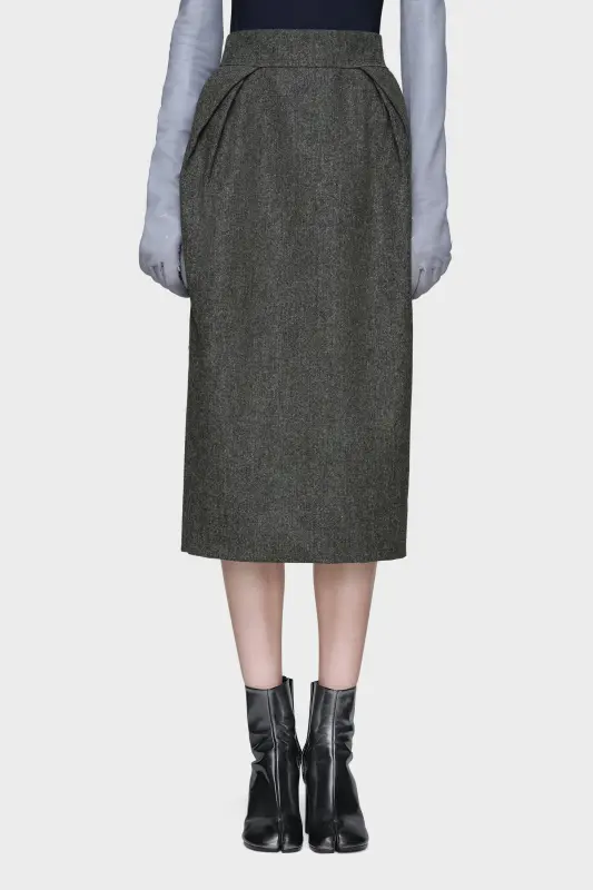 Maison Margiela Wool midi skirt Dark grey online