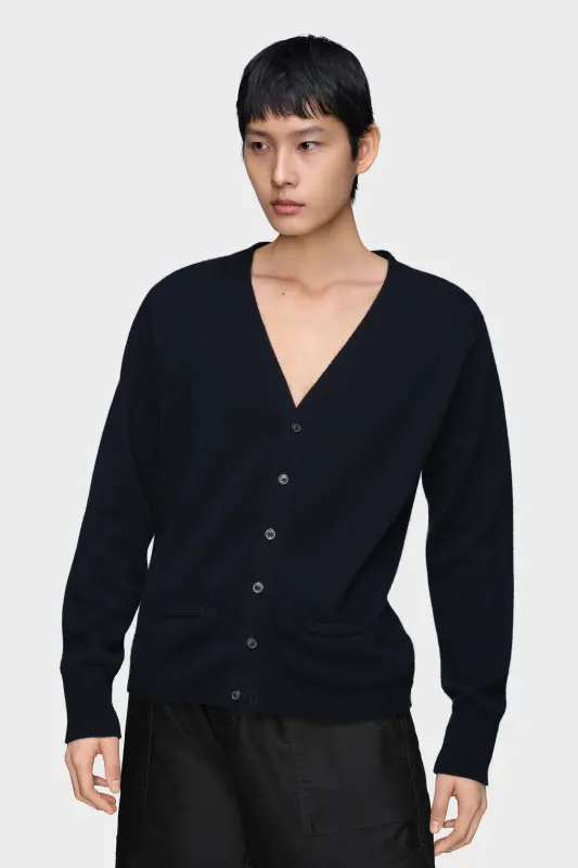 Maison Margiela Mens Blue Cashmere Cardigan Dark Blue online