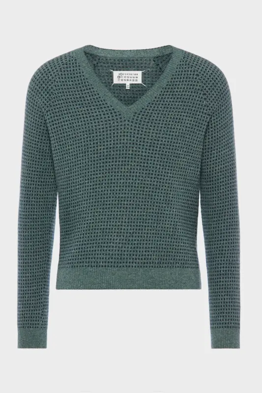 Maison Margiela Wool-blend V-neck sweater Green Maison Margiela Wool-blend V-neck sweater Green online