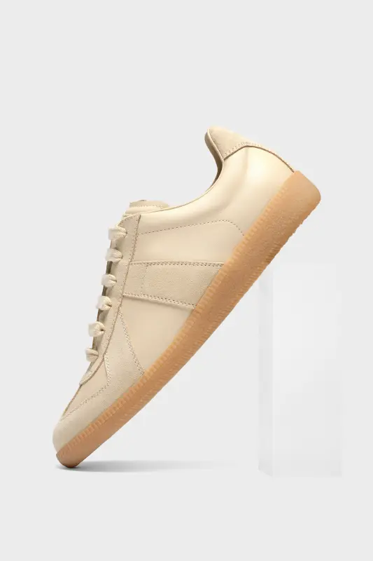 Maison Margiela Beige Leather Lace-up Replica Sneakers Beige online