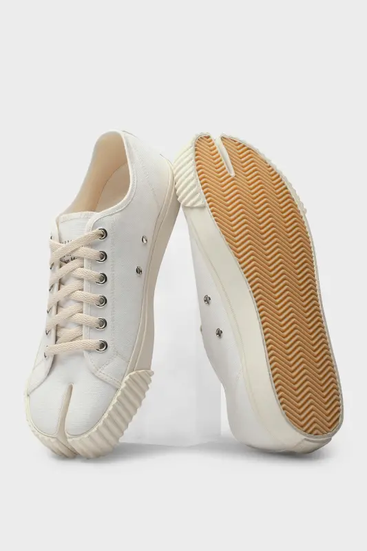Maison Margiela Mens White Cotton Tabi Sneakers White online