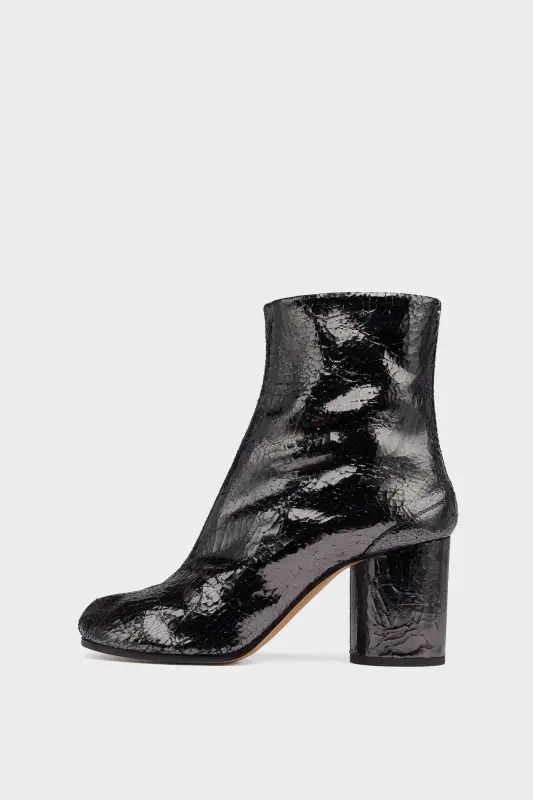Maison Margiela Tabi Mirror Boots Silver with Block Heel Dark grey online