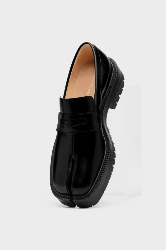 Maison Margiela Womens Black Calf Leather Tabi Loafers Black Maison Margiela Womens Black Calf Leather Tabi Loafers Black online