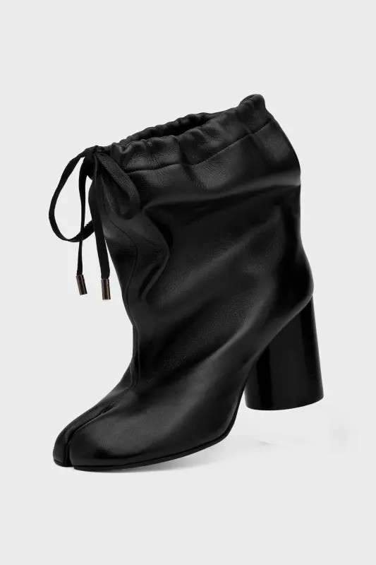 Maison Margiela Womens Black Leather Tabi Drawstring Ankle Boots Black Maison Margiela Womens Black Leather Tabi Drawstring Ankle Boots Black online