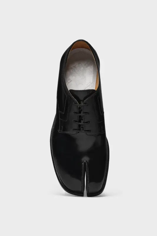 Maison Margiela Womens Black Leather Tabi Lace-Up Shoes Black online