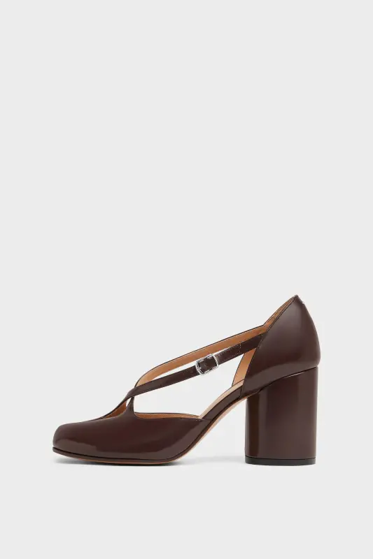 Maison Margiela Womens Brown Leather Tabi Décolleté Brown online