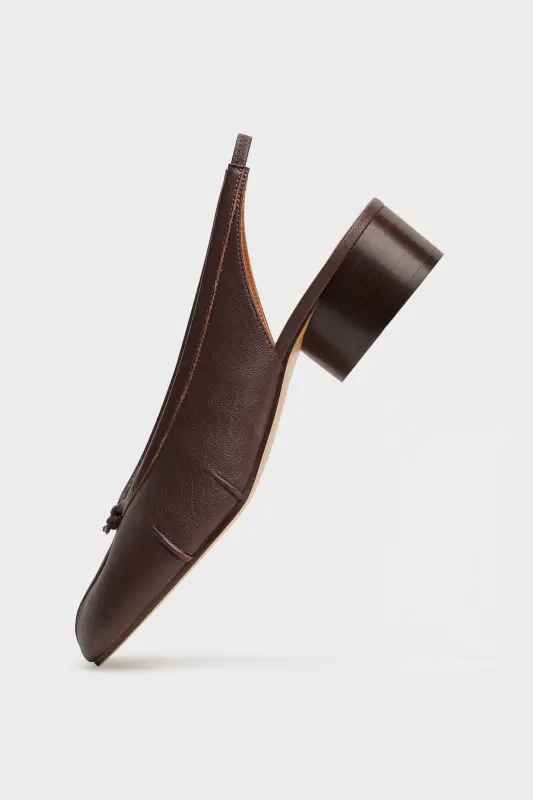 Maison Margiela Womens Brown Leather Tabi New Ballerina Slingbacks Brown online